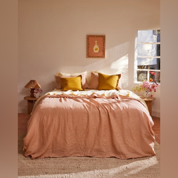 Bed Threads Terracotta 100% French Flax Linen Duvet Cover FULL/QUEEN - Picture 5 of 12